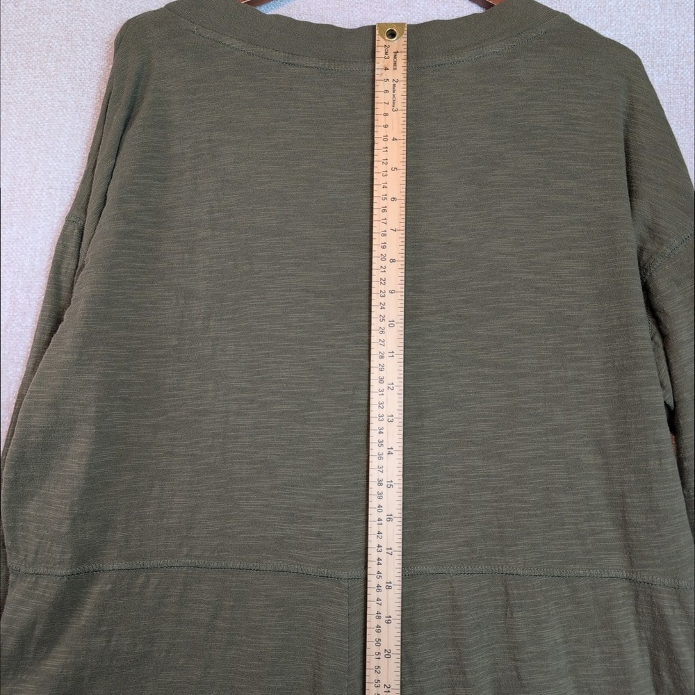 Natural Life Womens Olive Green 100% Cotton V-Neck Long Sleeve Jumpsuit Medium - Picture 11 of 13